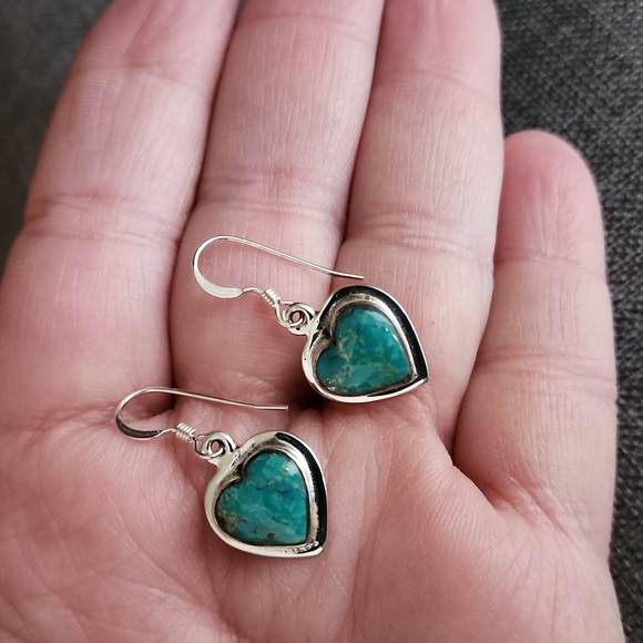 NWOT Native American Navajo Kingman Turquoise & Sterling Earrings 💙 - Picture 8 of 9